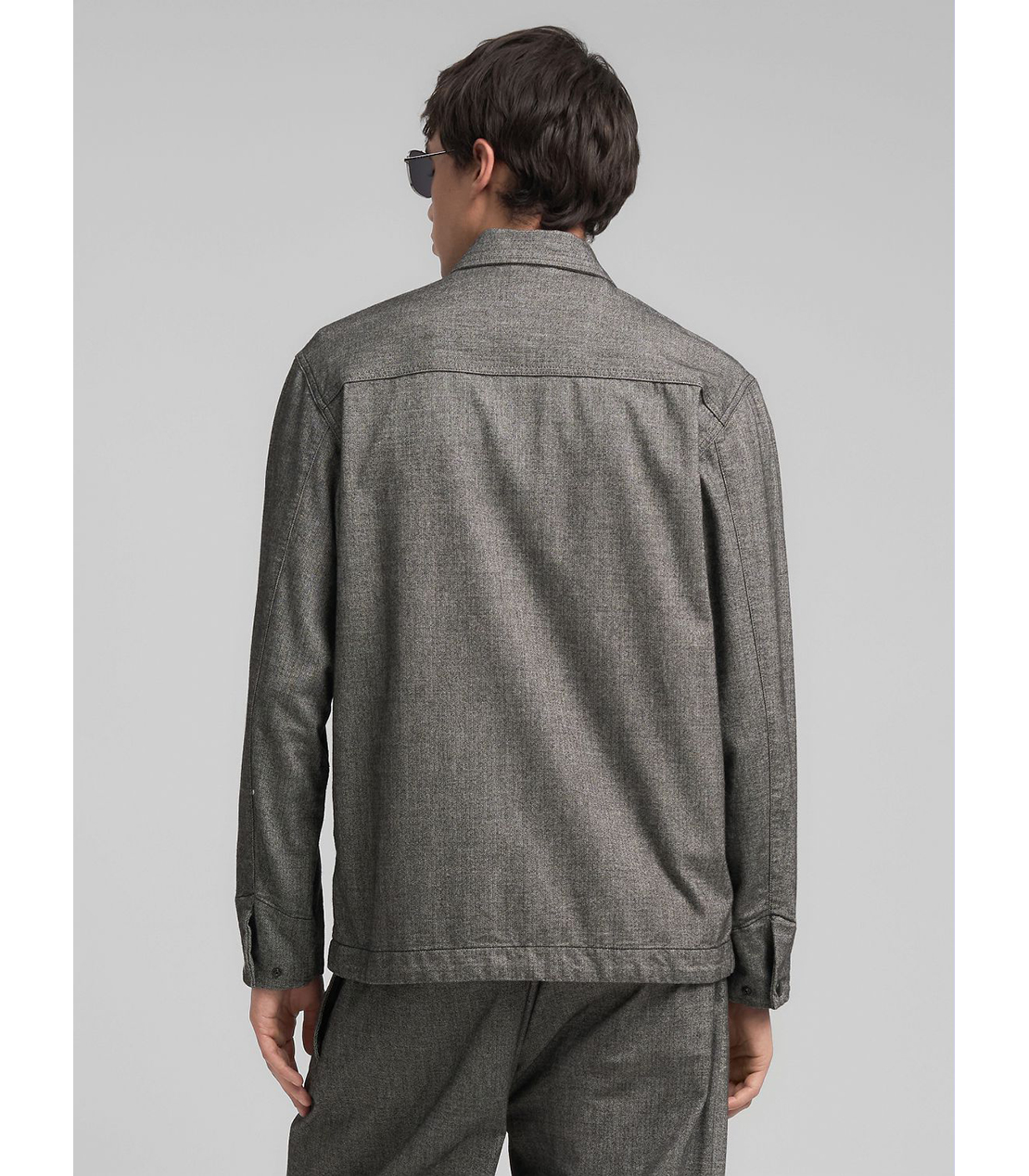 ヘリンボーン オーバーシャツジャケット 詳細画像 ブラック/ホワイト 3